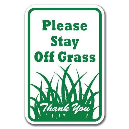 SIGNMISSION 18 in Height, 0.12 in Width, Aluminum, 12" x 18", A-1218 Keep Off Grass - PlfGr A-1218 Keep Off Grass - PlfGr